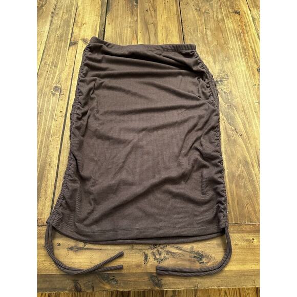 Princess Polly Mini Skirt Women’s Size 8 Brown Ruched Mini Tie-up Club Dance - Picture 1 of 6